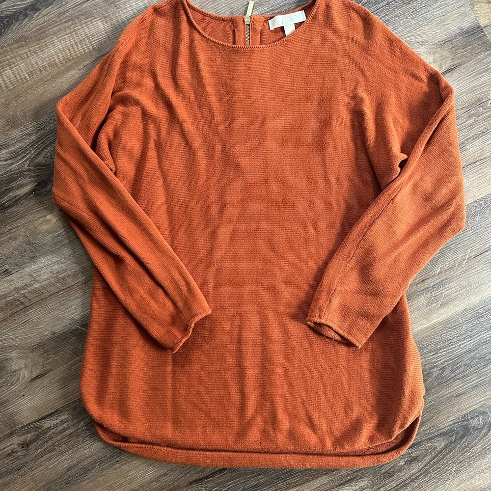 Michael Kors Burnt Orange Knit Tunic Top